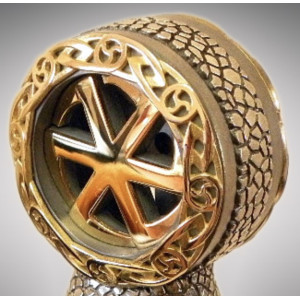 ПЕРУН авторський преміальний ніж ручної роботи KUSTOM KNIVES, мозаїчний дамаск, 58-60 HRC. Photo 3